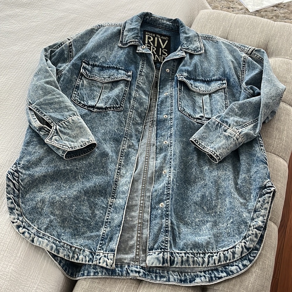 River Island Oversized Denim Shacket